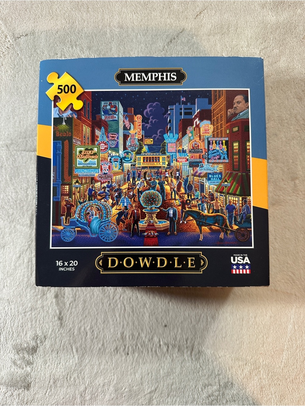 Dowdle Memphis 500-Piece Jigsaw Puzzle — Blue Artwork Box